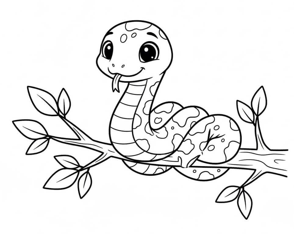 Havalı Yılan Boyama Sayfası