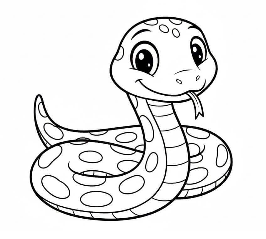 Hayvan Yılan Boyama Sayfası