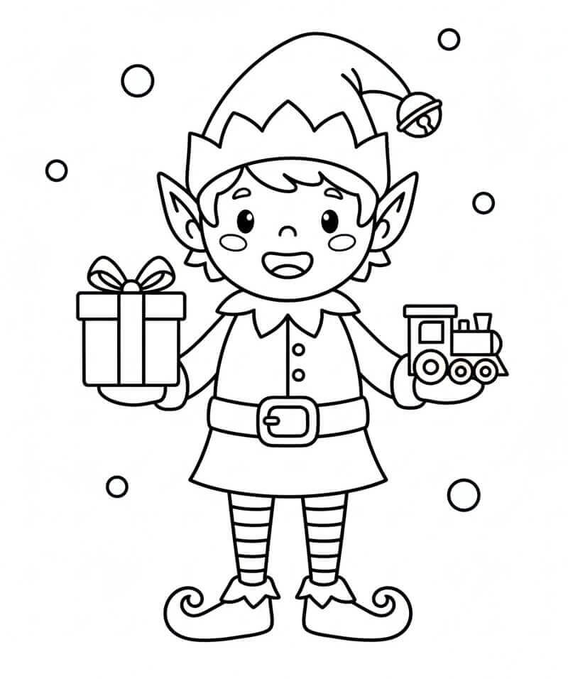 Noel Elfi Boyama Sayfaları