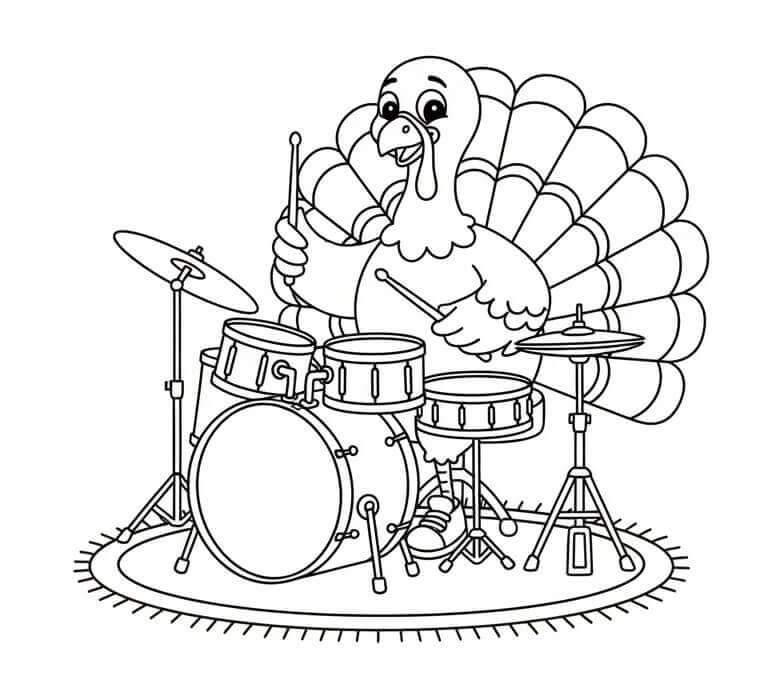 Hindi Davul Çalıyor Boyama Sayfası