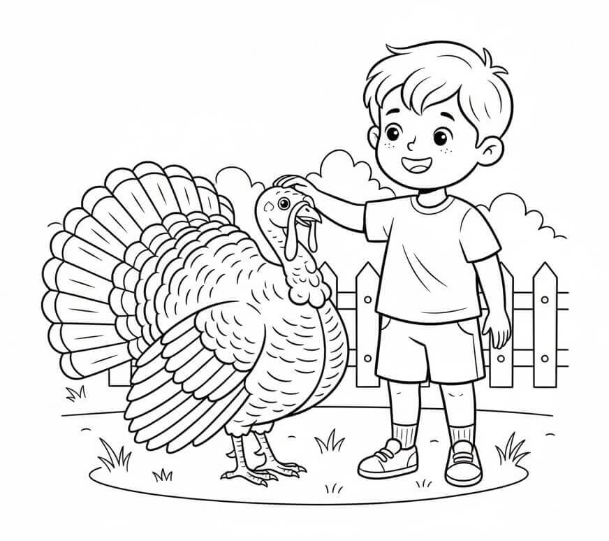 Hindi ve Oğlan Boyama Sayfası