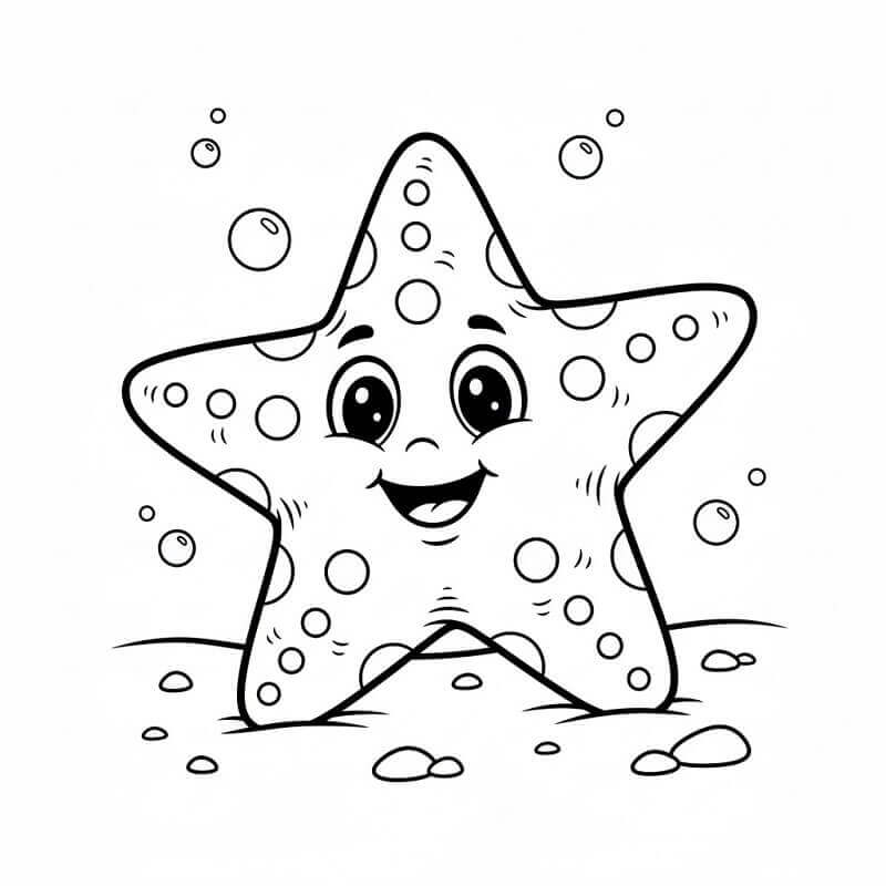 Hoş Denizyıldızı Boyama Sayfası