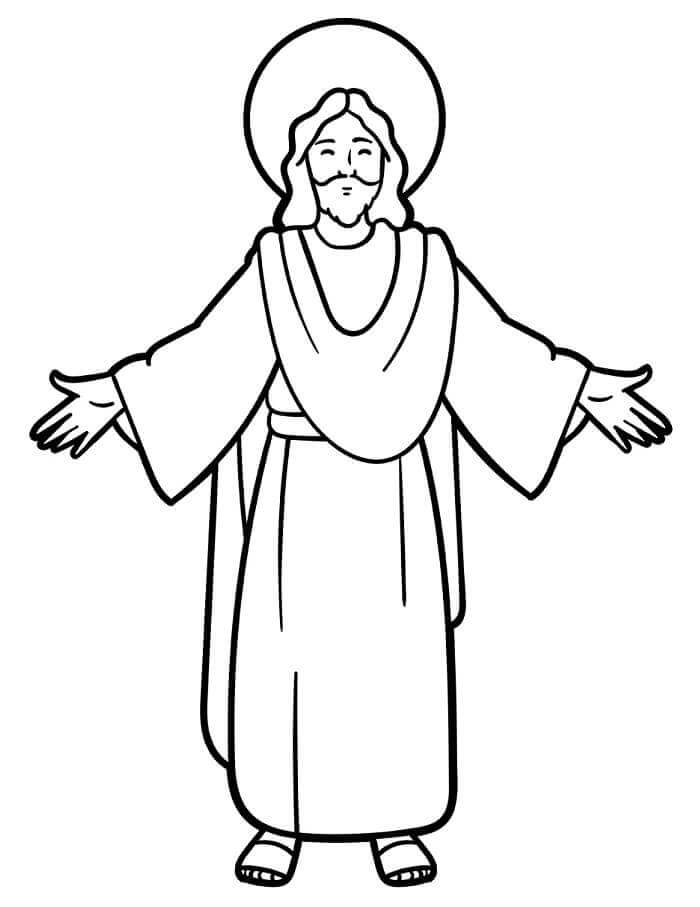 İsa 6 Yaş Çocuklar İçin Boyama Sayfası
