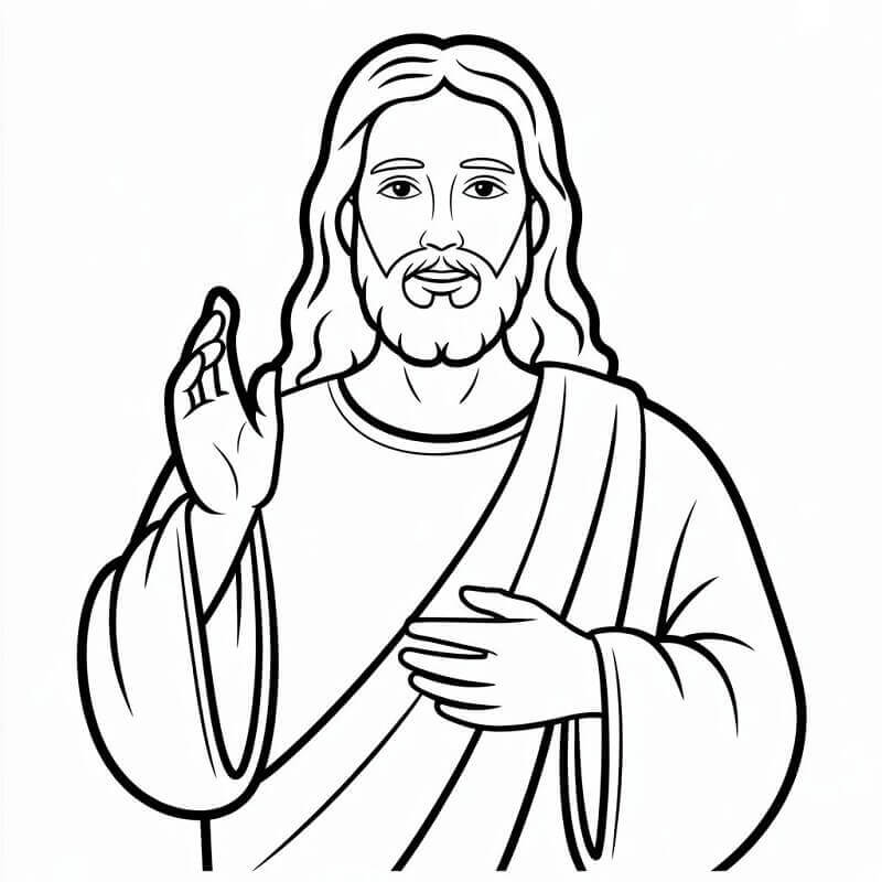 İsa Ücretsiz Boyama Sayfası
