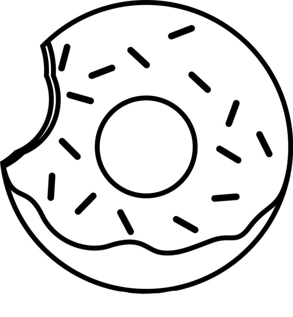 Isırılmış Donut Boyama Sayfası