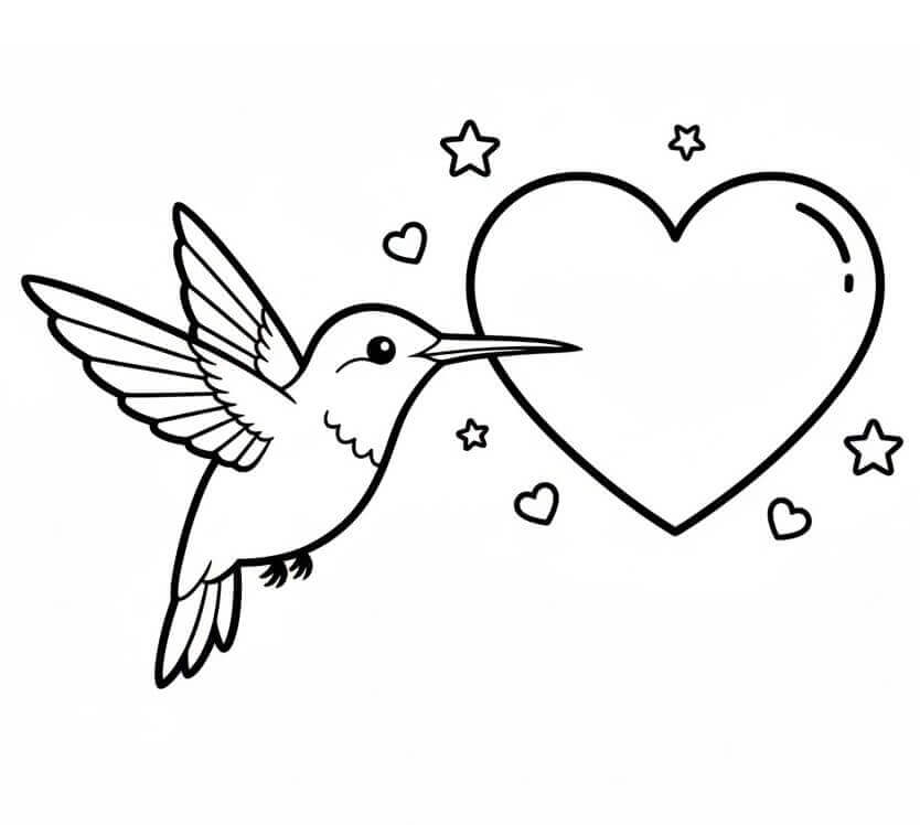 Kalpli Sinekkuşu Boyama Sayfası