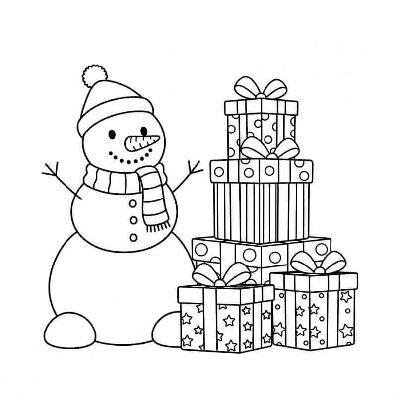 Noel Hediyeleri Boyama Sayfaları