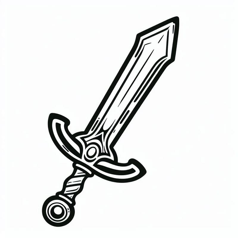 Kılıç Görseli Boyama Sayfası