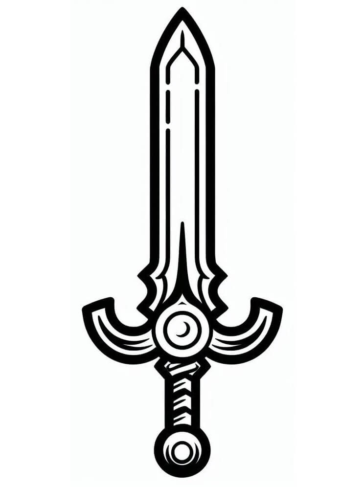 Kılıç Ücretsiz Resmi Boyama Sayfası
