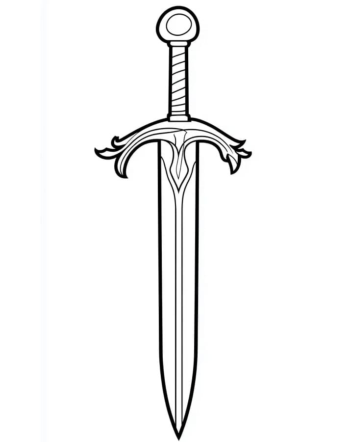 Kılıç Yazdırılabilir Ücretsiz Boyama Sayfası