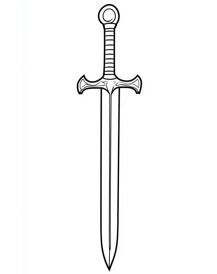 Kılıç Yazdırılabilir Boyama Sayfası