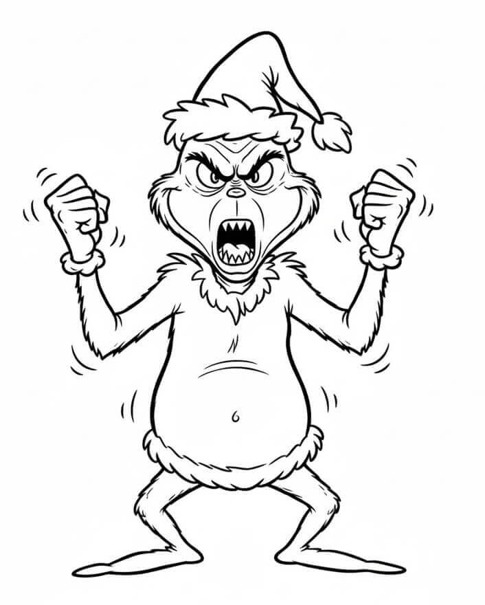 Kızgın Grinch Boyama Sayfası