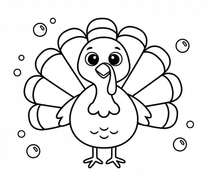 Küçük Tatlı Hindi Boyama Sayfası