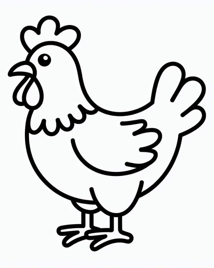 Küçük Tavuk Boyama Sayfası