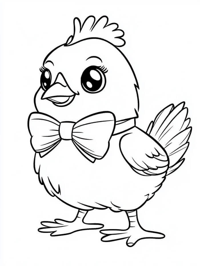 Kurdeleli Tavuk Boyama Sayfası