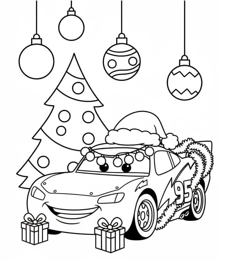 Lightning Mcqueen Noel'de Boyama Sayfası