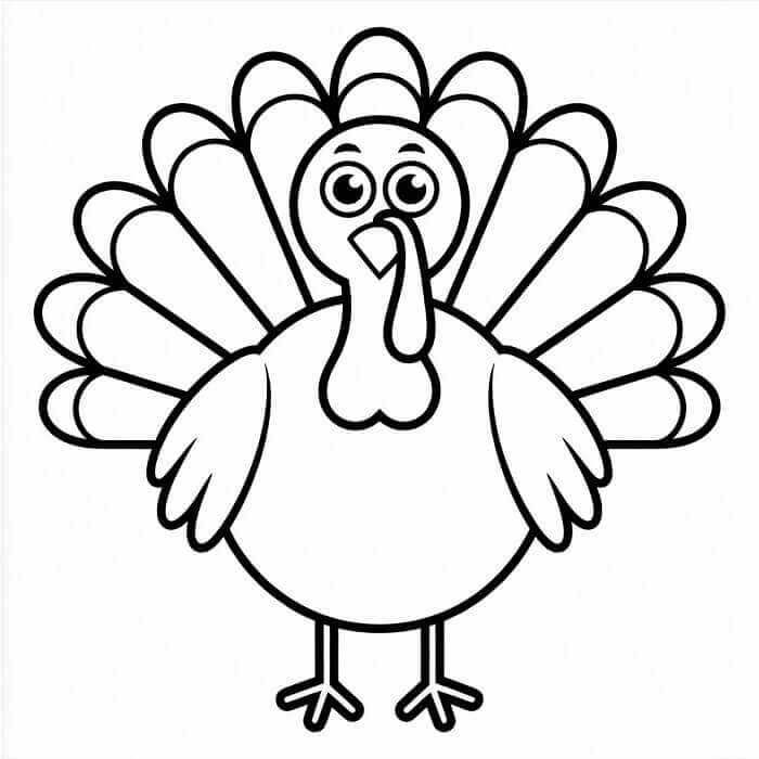 Meraklı Hindi Boyama Sayfası