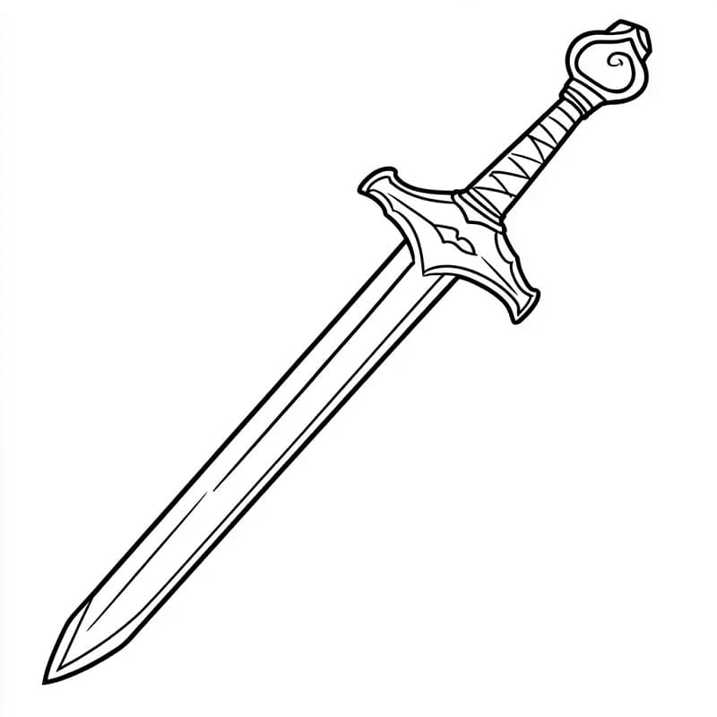 Muhteşem Kılıç Boyama Sayfası