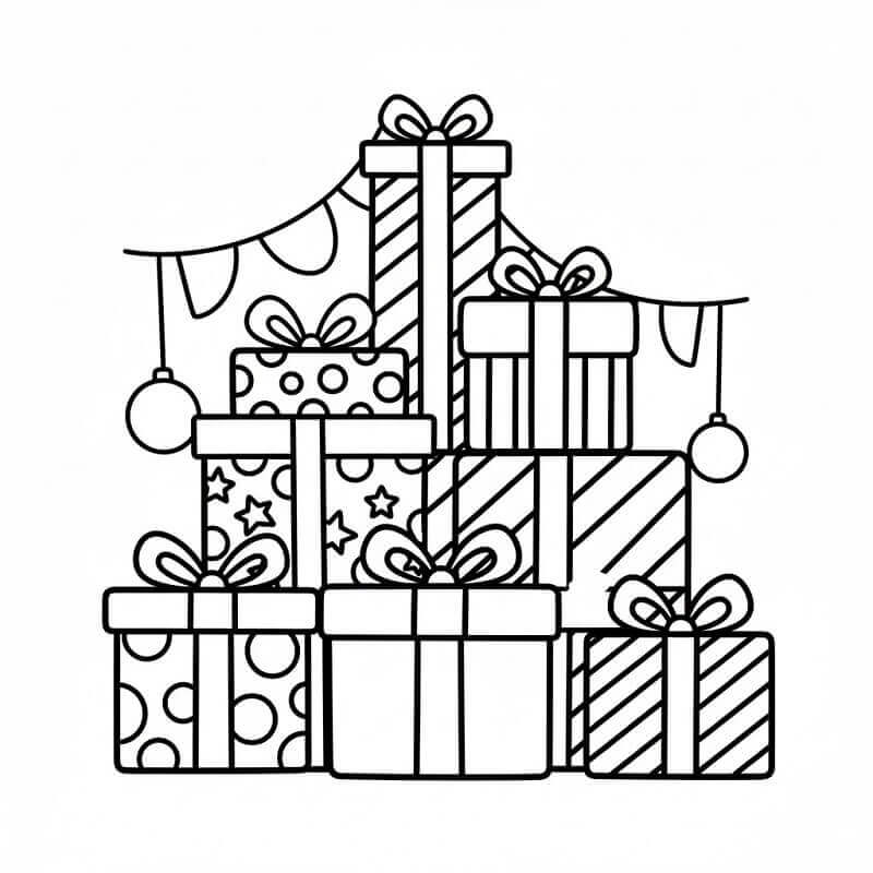 Muhteşem Noel Hediyeleri Boyama Sayfası