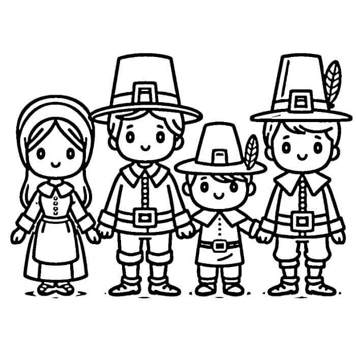 Mutlu Şükran Günü Boyama Sayfası