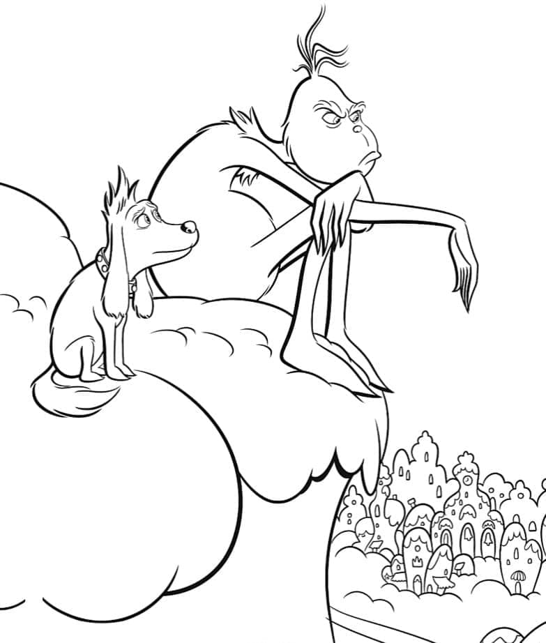 Mutsuz Grinch Boyama Sayfası