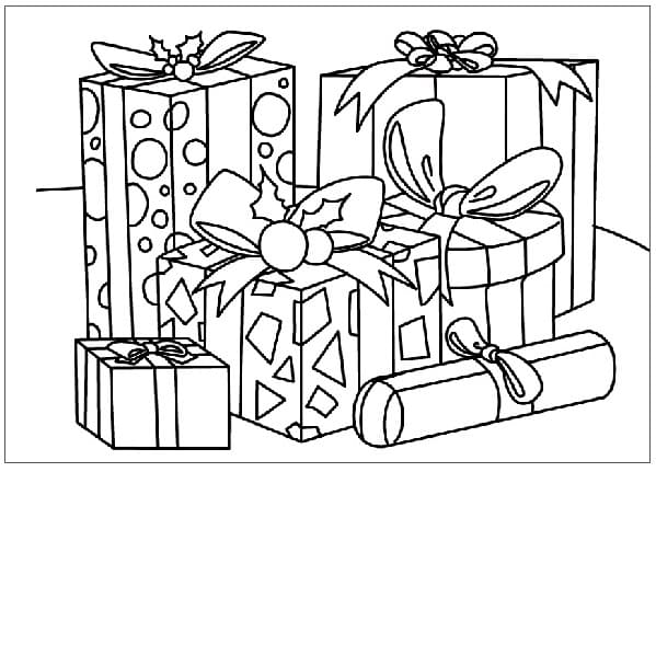 Noel Paketleri Boyama Sayfası