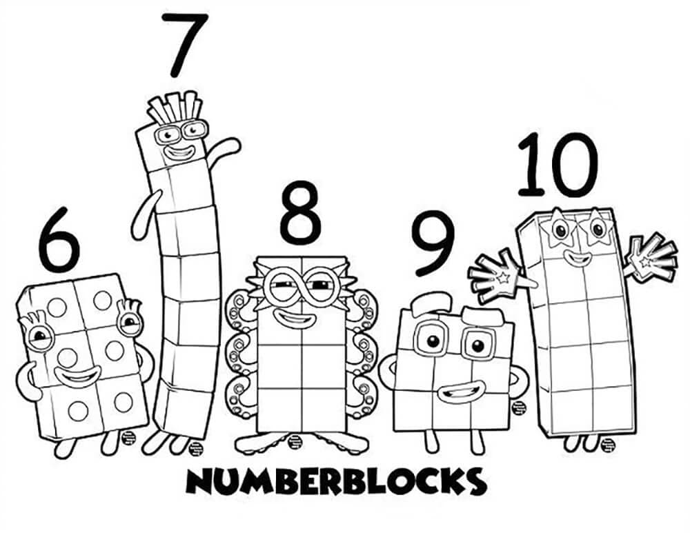 Numberblocks Ücretsiz Boyama Sayfası