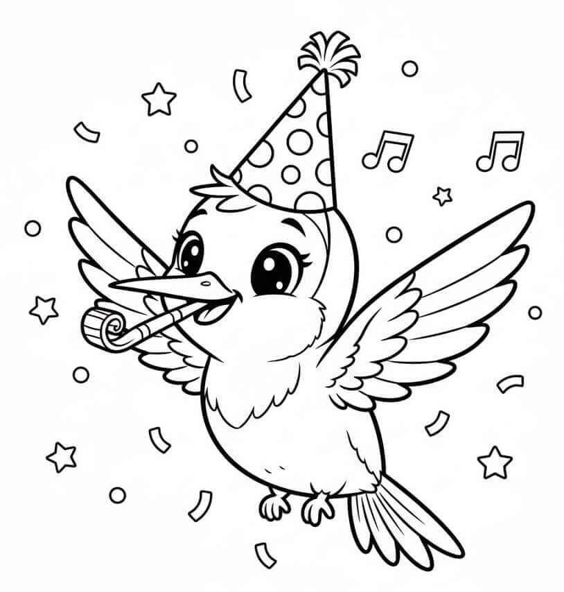 Sinek Kuşu Boyama Sayfaları