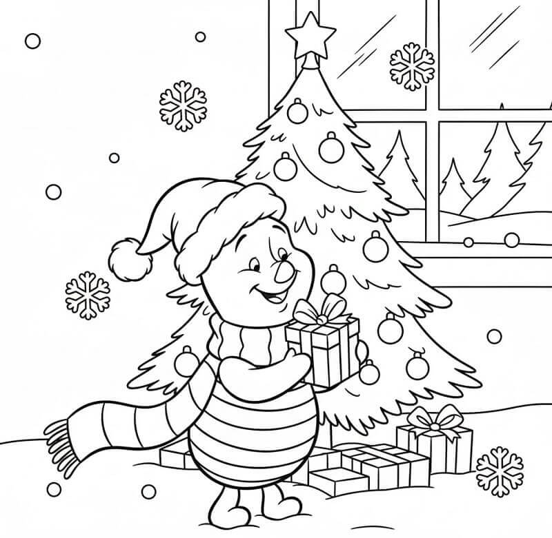 Piglet Noel'de Boyama Sayfası