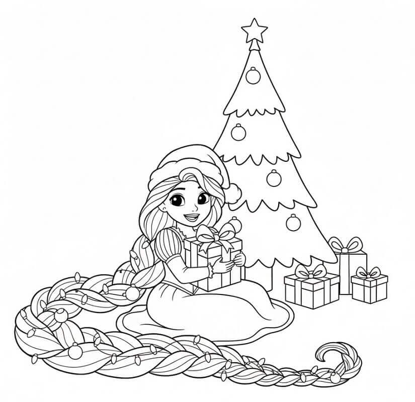Rapunzel Mcqueen Noel'de Boyama Sayfası
