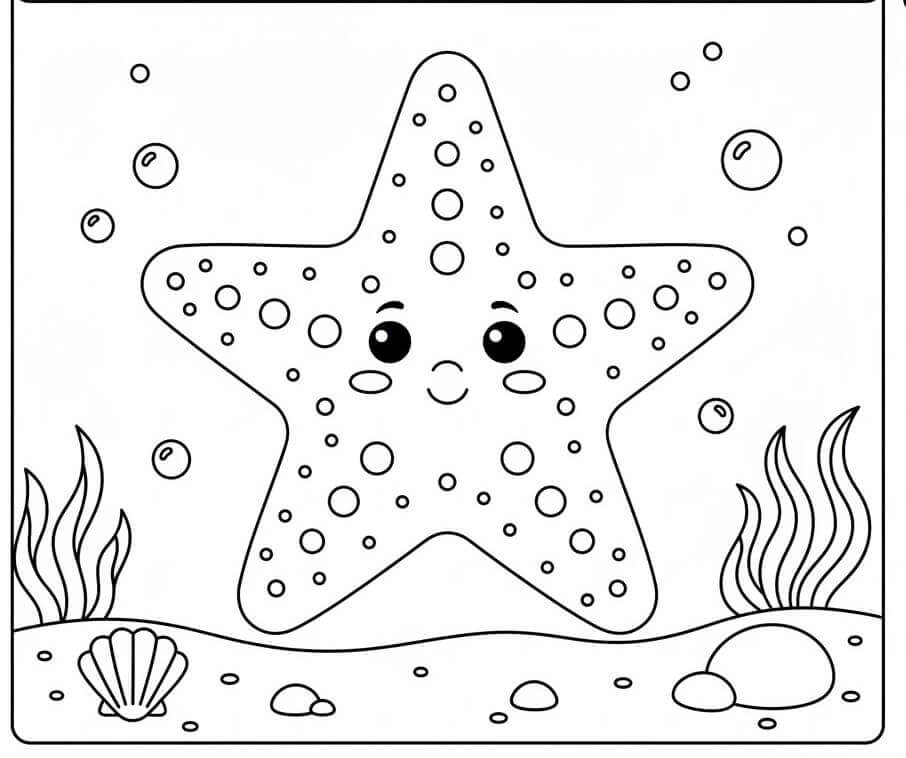 Deniz Yıldızı Boyama Sayfaları