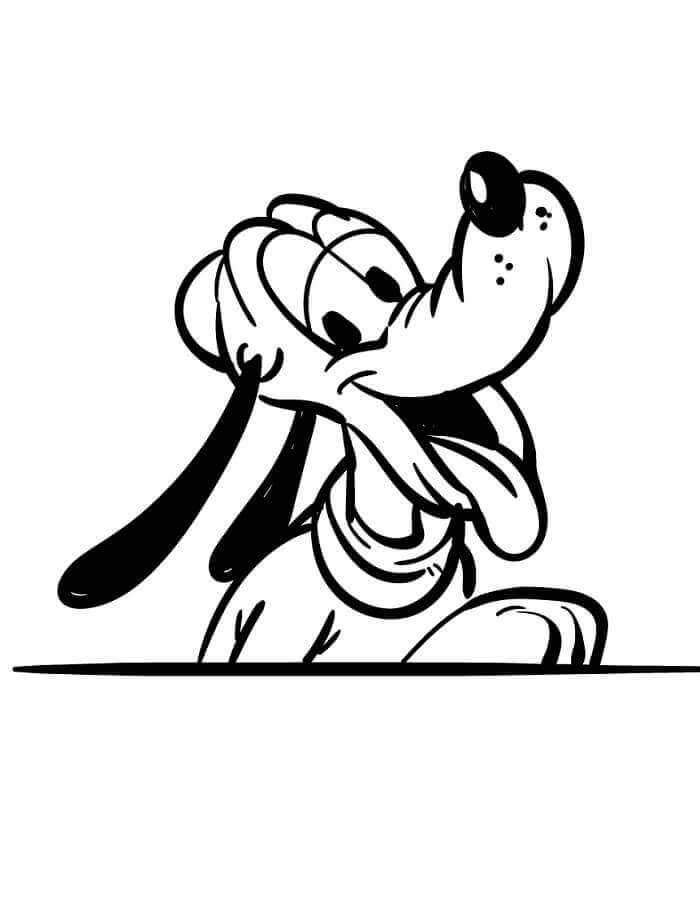 Sevimli Pluto Boyama Sayfası