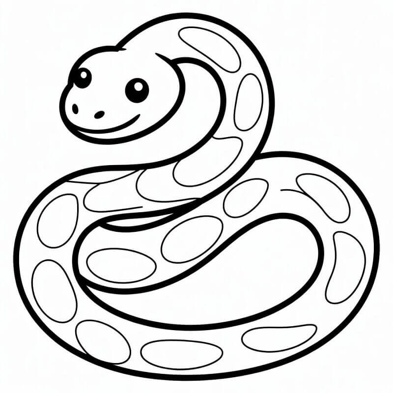 Sevimli Yılan Boyama Sayfası