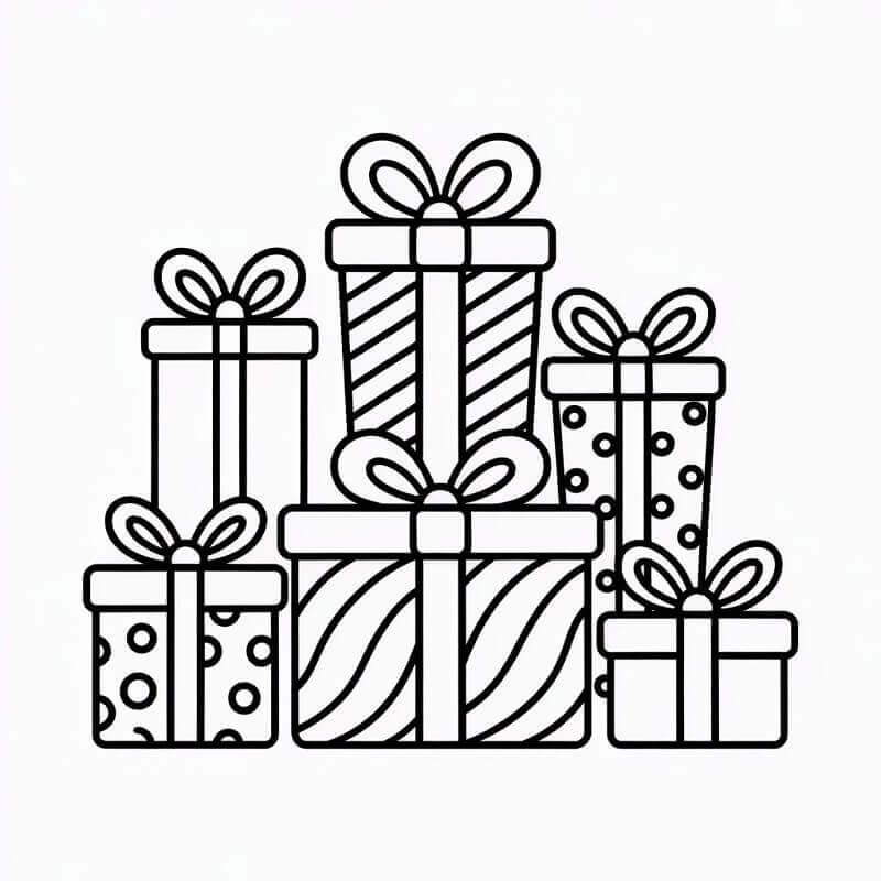 Sıradan Noel Hediyeleri Boyama Sayfası