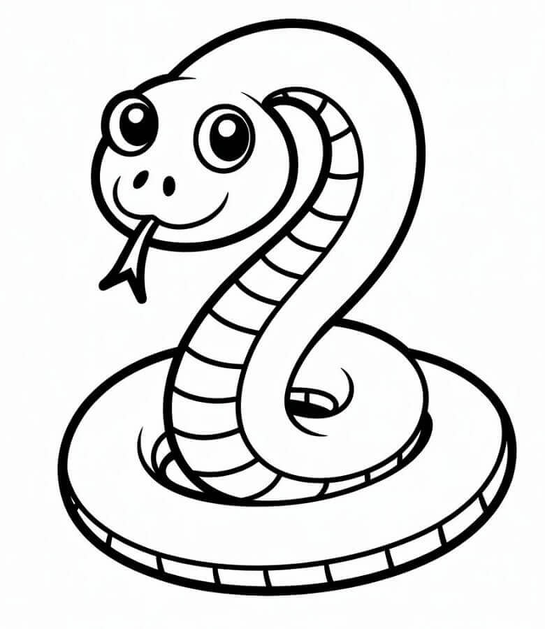 Şirin Yılan Boyama Sayfası