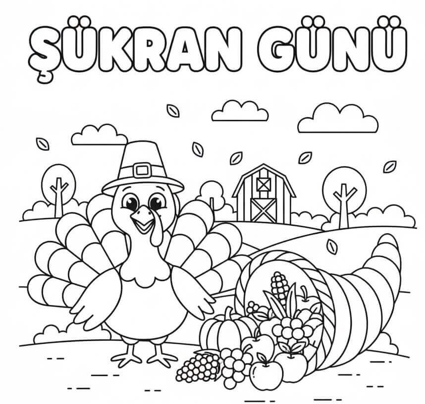 Şükran Yazdırılabilir Boyama Sayfası