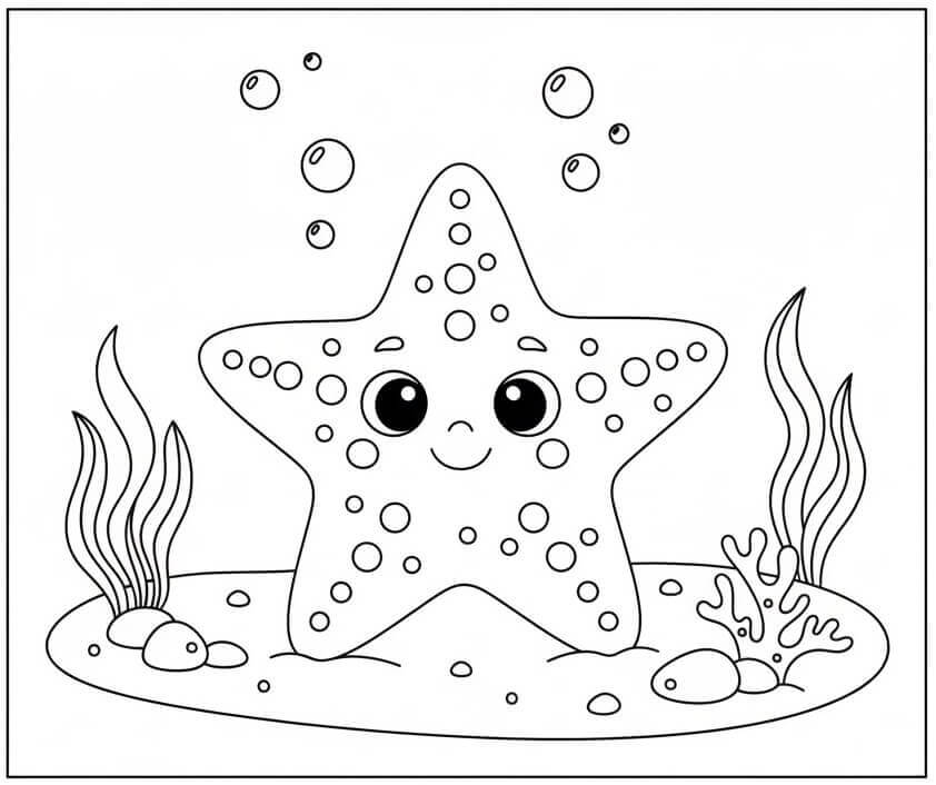 Tatlı Denizyıldızı Boyama Sayfası