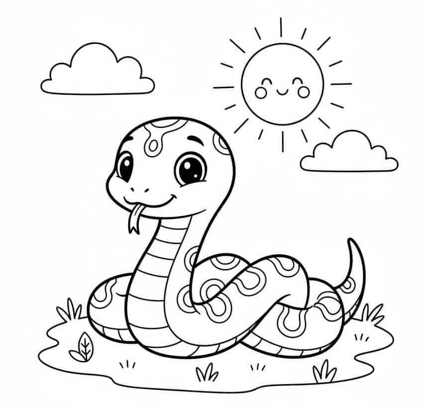 Tatlı Yılan Boyama Sayfası