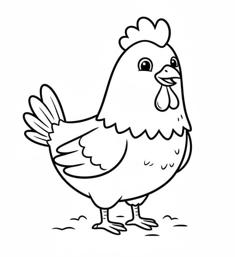 Tavuk 1 Boyama Sayfası