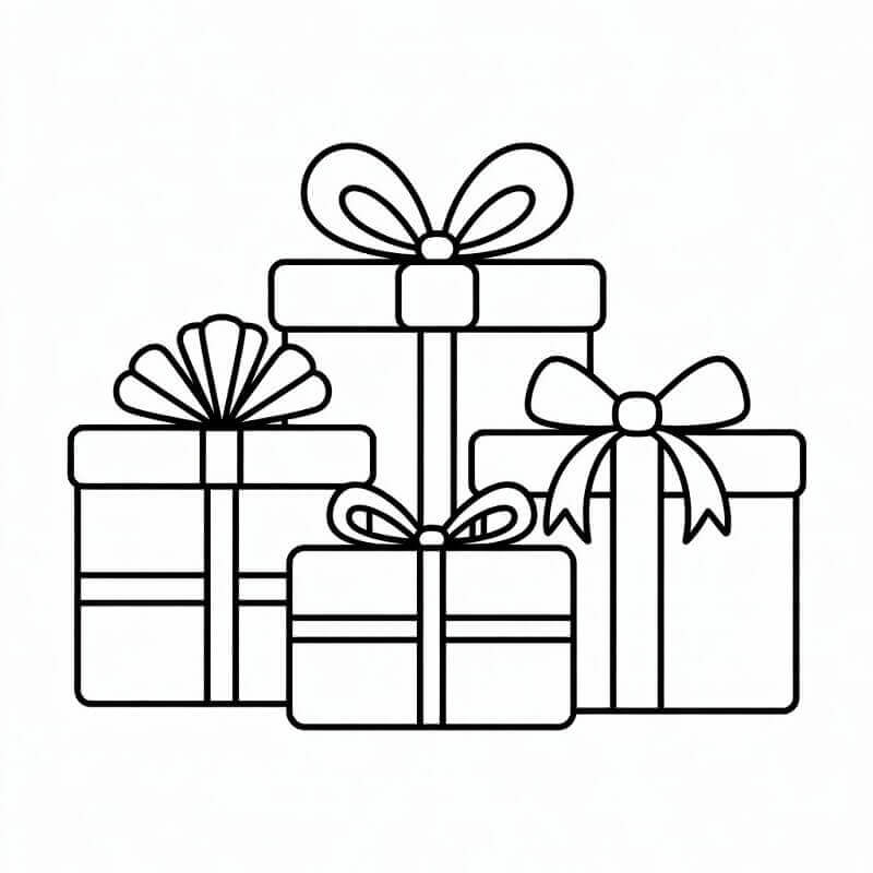 Temel Noel Hediyeleri Boyama Sayfası