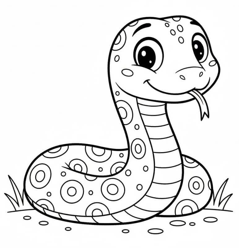 Temel Yılan Boyama Sayfası