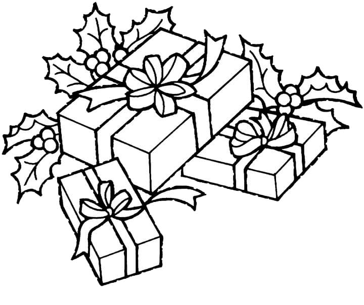 Üç Noel Paketi Boyama Sayfası