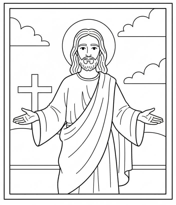 Ücretsiz İsa Boyama Sayfası