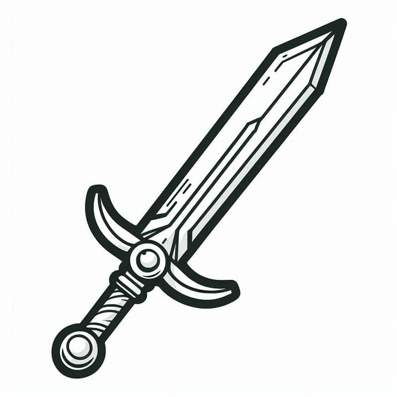 Ücretsiz Kılıç Görseli Boyama Sayfası