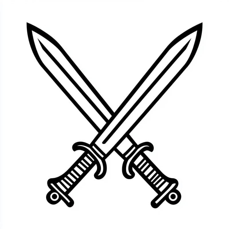 Ücretsiz Kılıç Boyama Sayfası