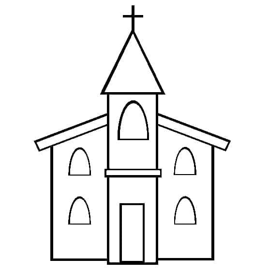 Ücretsiz Kilise Görseli Boyama Sayfası