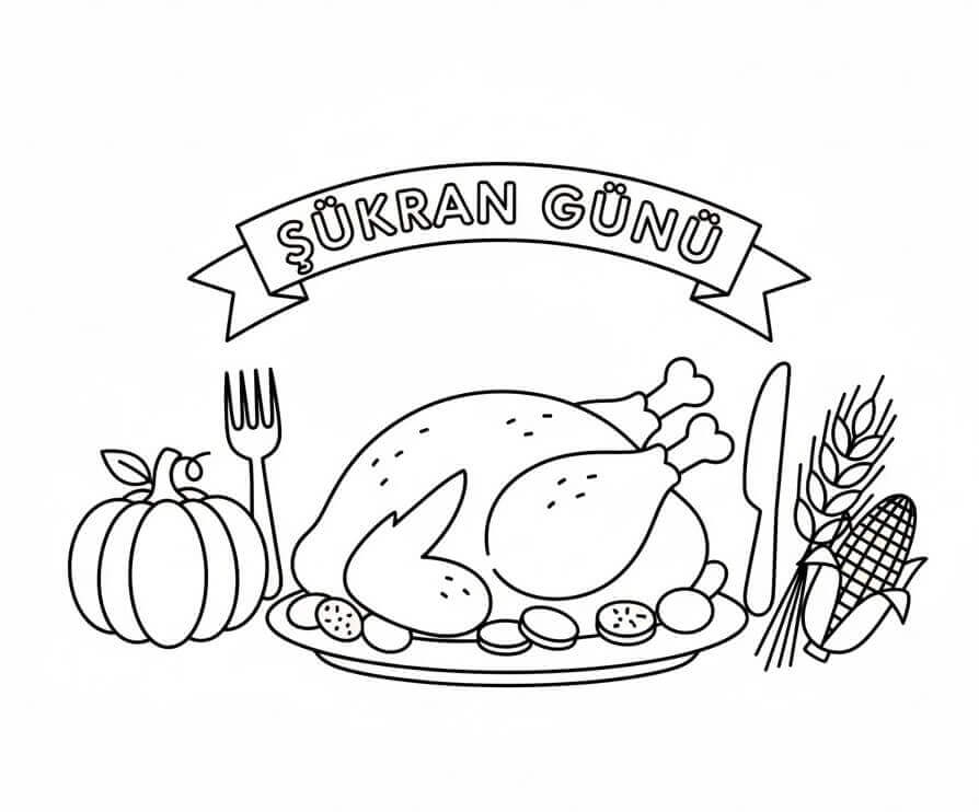 Ücretsiz Şükran Yazdırılabilir Boyama Sayfası