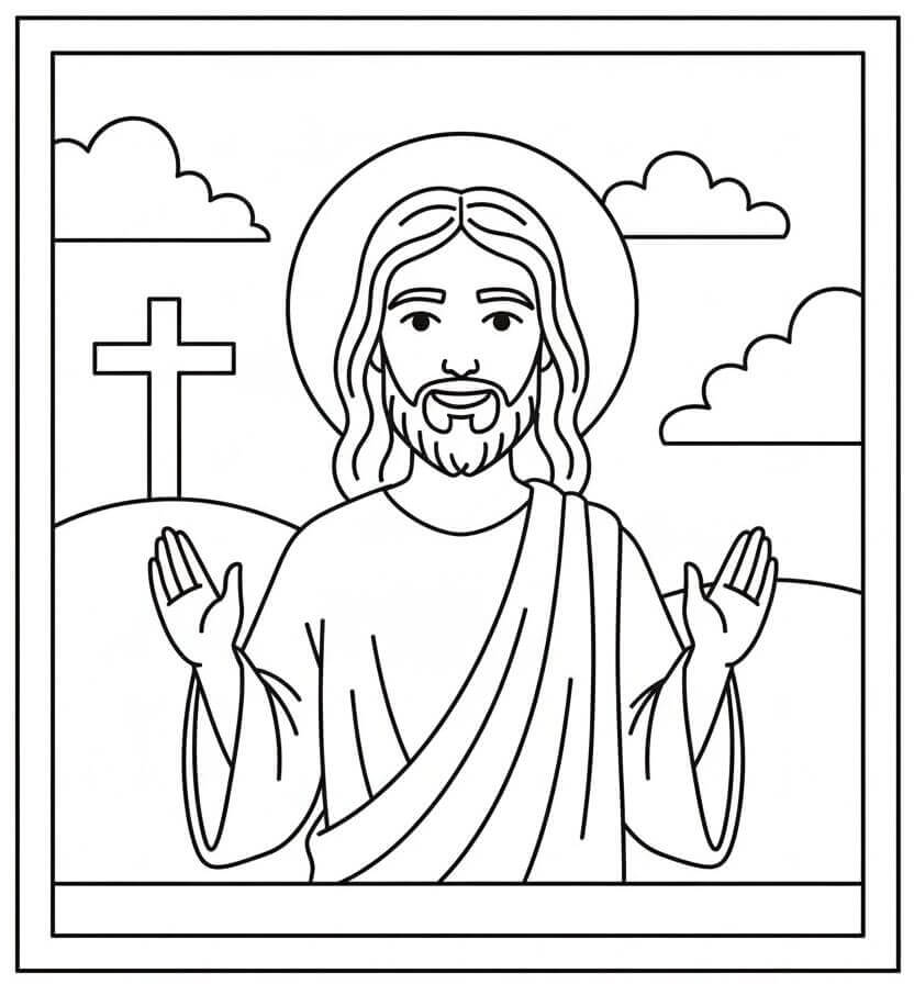 Ücretsiz Yazdırılabilir İsa Boyama Sayfası