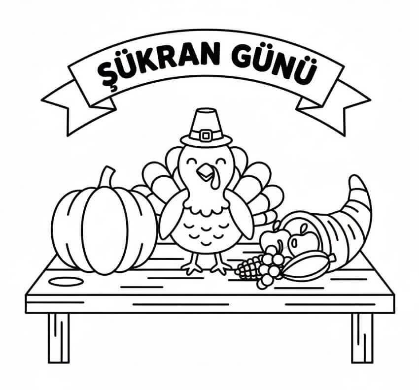 Ücretsiz Yazdırılabilir Şükran Boyama Sayfası