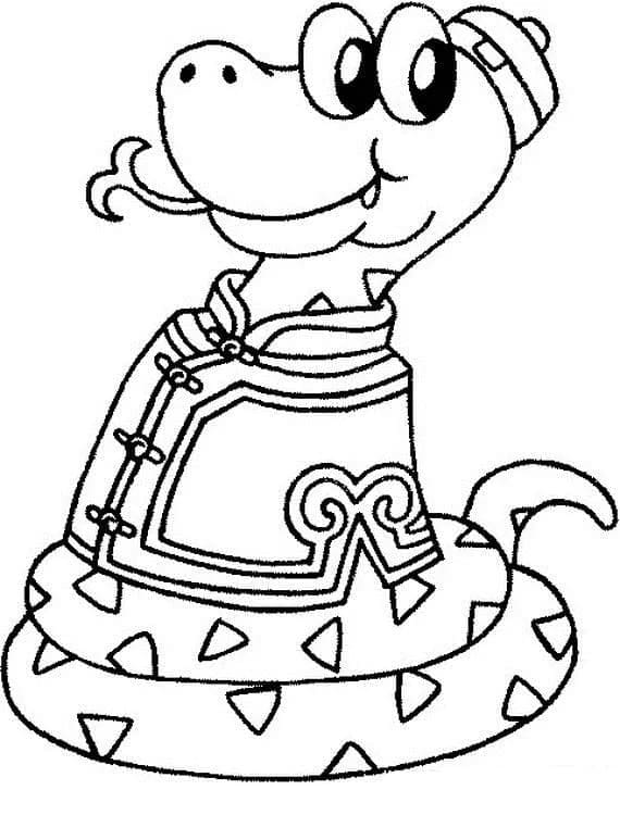 Ücretsiz Yılan Çocuklar İçin Boyama Sayfası